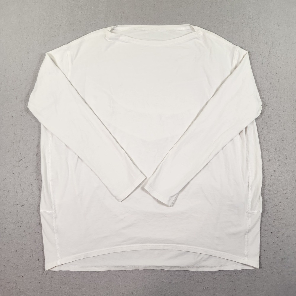 Lululemon Back in Action Long Sleeve Top Womens XL White Oversized Boat Neck
